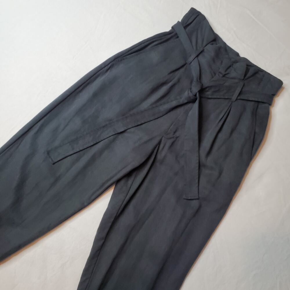 Reformation Women's Size 0 Avalon High Waisted Paperbag Pants Tencel Gray